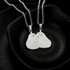 Love Hugs Love Kiss Small Animal Couple Pendant Titanium Steel Necklace Men's Necklace