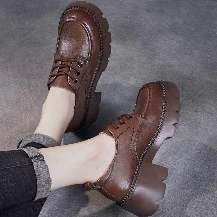 British Style Small Leather Shoes Women's High Heels with Skirts 2025 Autumn New Heightened Platform Loafers Mary Jane Single Shoes