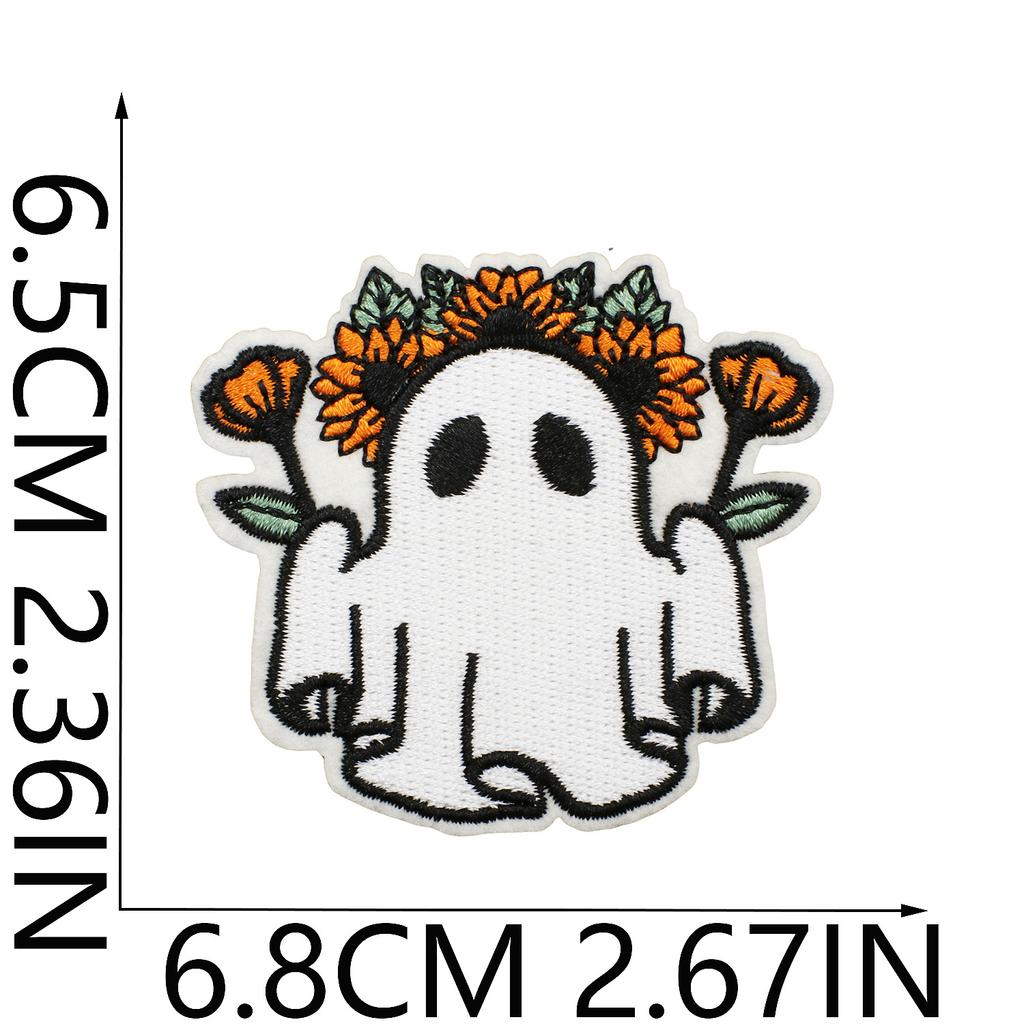 Halloween Cat Ghost Embroidery Cloth Sticker Holiday Decoration Flowers Witch Embroidery Chapter A Piao Bicycle Patch Sticker