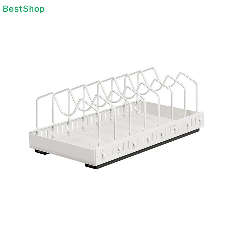 Kitchen Pull-Out Pot Rack Adjustable Cupboard Trays Dishes Partition Shelf With Slide Rails Organizer Tray Drawer Storage Racks