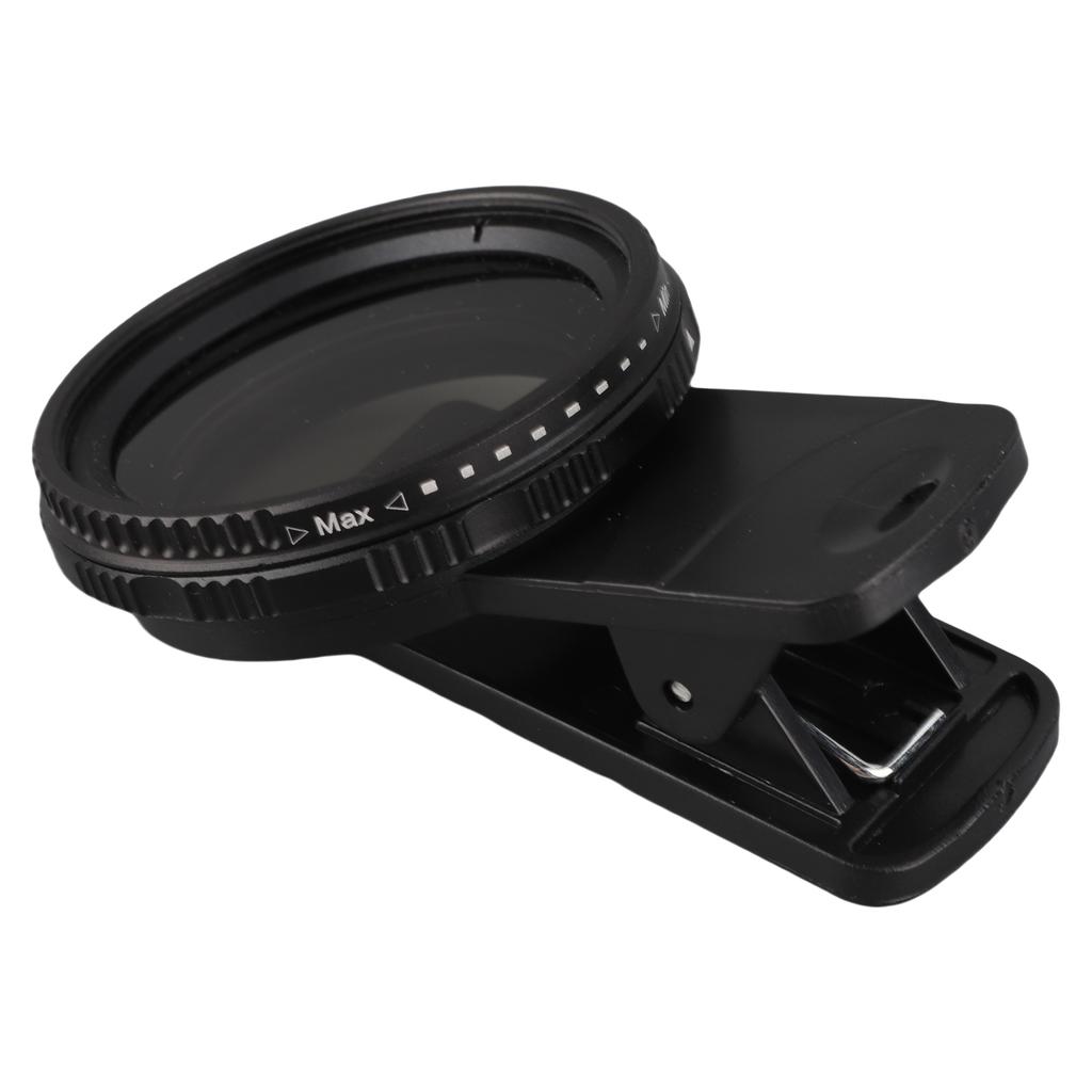 37MM Professional Clip On Phone Filter Lens ND2 400 Adjustable Neutral Density Filter with Phone Clip Lens Protector