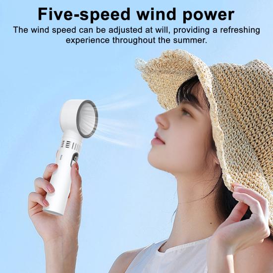 Bladeless Fan Digital Display High-speed Strong Airflow Low Noise Rechargeable Lightweight Portable Personal Cooling Fan