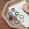 Black Cold Opening Adjustment Ring Set Combination Elegant Temperament Women's Versatile Ring Set