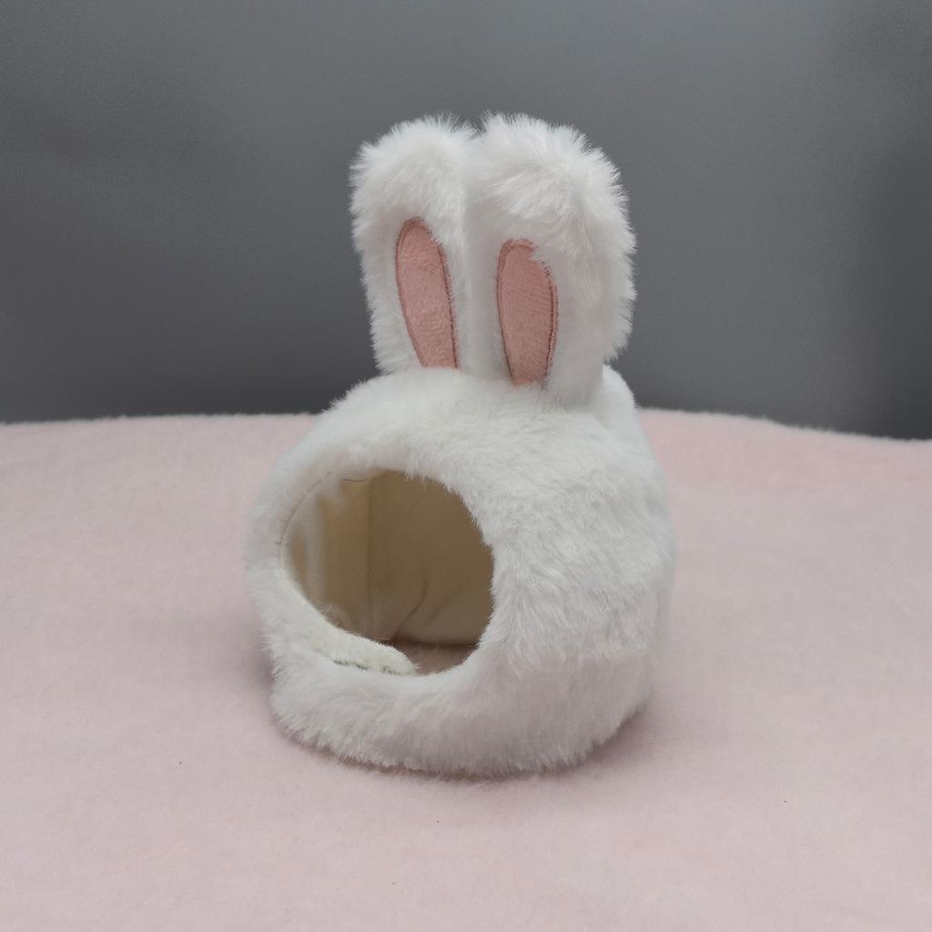 Plush Cute Rabbit Hat for Cats and Small Dogs Cat Decoration Accessories Soft Pet Supplies Cat Head Cover Hat