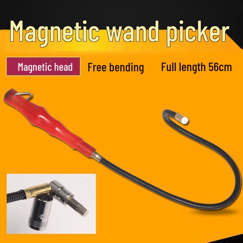 2 lb Black Hardcover Bendable Telescopic Magnetic Pickup Tool Pen Clip Style