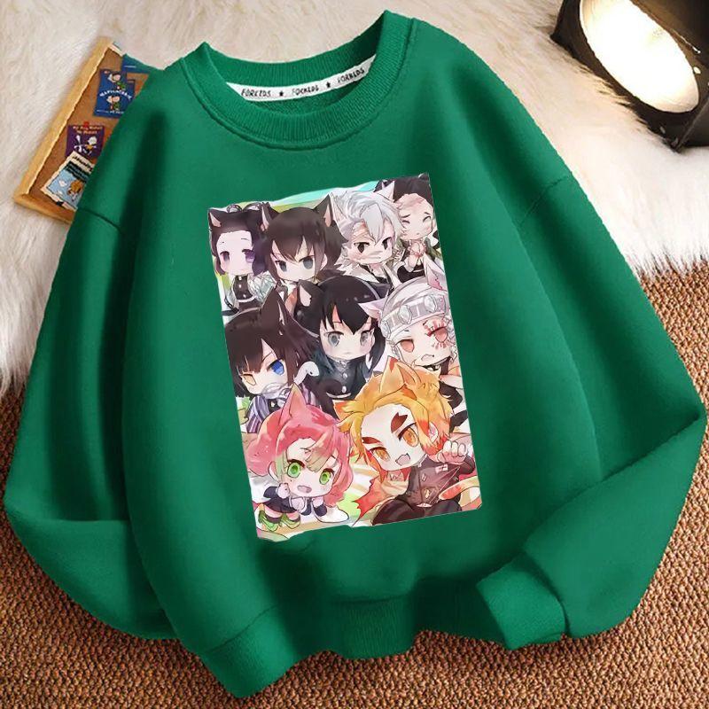 

Children s Loose Demon Slayer Hoodie, Spring and Autumn Boys and Girls Casual Hoodie 160