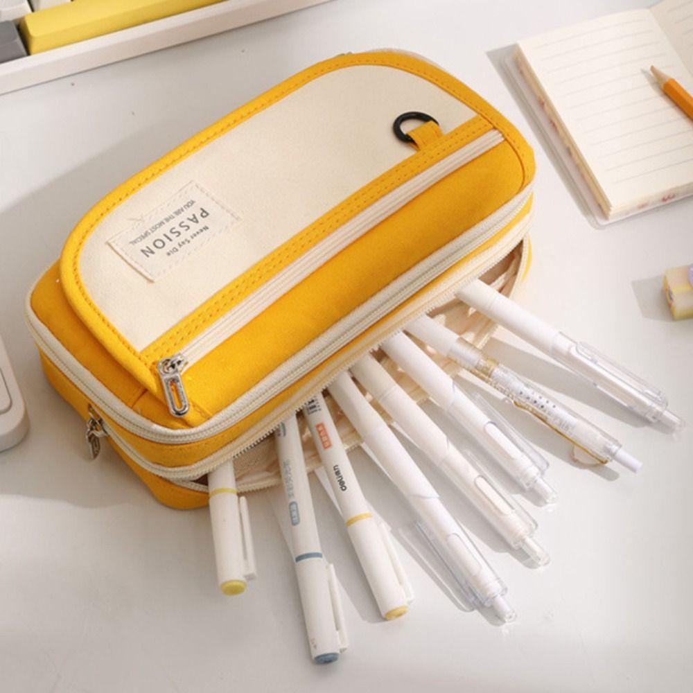 Korean Style Pen Bag Simple Design Flap School Bag New Pencil Case  Student Use School Supplies