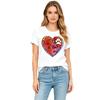 Colorful Tie Dye Heart Dog Paw Print Women T-Shirt Pet Lover Animal Graphic Short Sleeve Casual Summer Tee