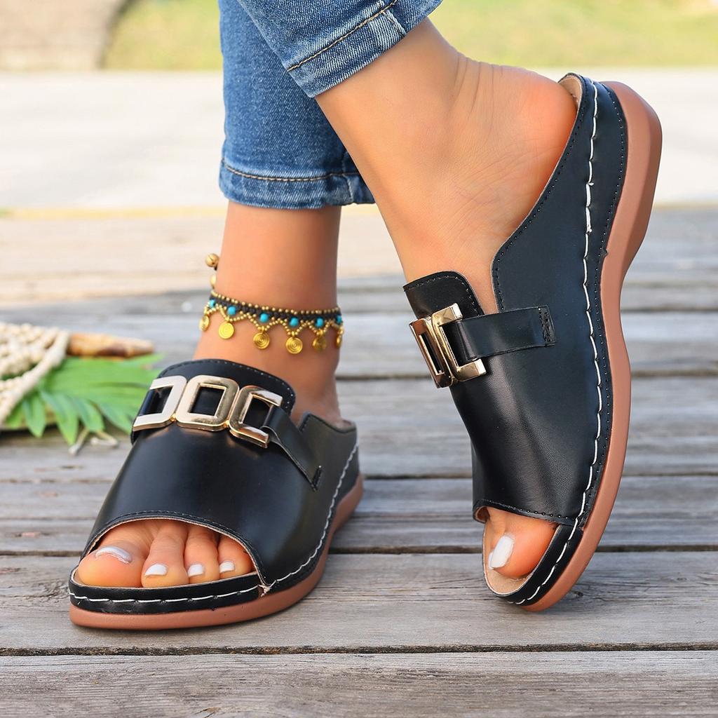 Large Size Sandals - New Round-toe Casual Slip-on Shoes
