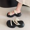 Premium thick-soled cool slippers female summer wear fashion fairy style with skirt muffin bottom beach shoes 2025 new