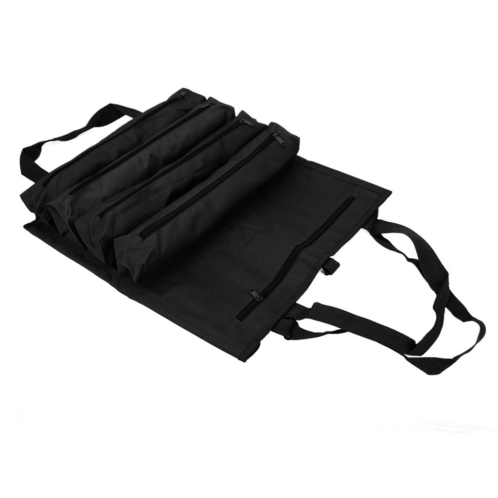 Tool Roll Bag 600D Oxford Cloth Wear Resistant Dirt Resistant Multi Pockets Portable Car Tool Roll
