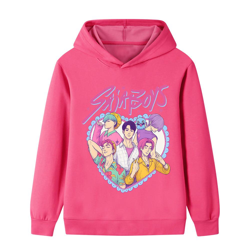 B1212 Kids Boys Girls Sajaboys Kpop Rumi Zoey Mira Print Long Sleeves Hoodie