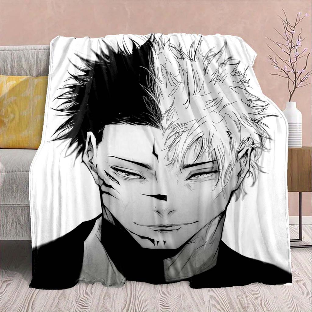 Jujutsu Kaisen Cozy Flannel Throw Blanket Soft Warm Plush Lightweight Sofa Bed Decor -QJY