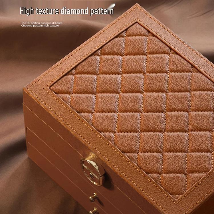 Exquisite Large Multi-Layer Jewelry Box for Necklaces, Ear Studs, Earrings, Rings & More