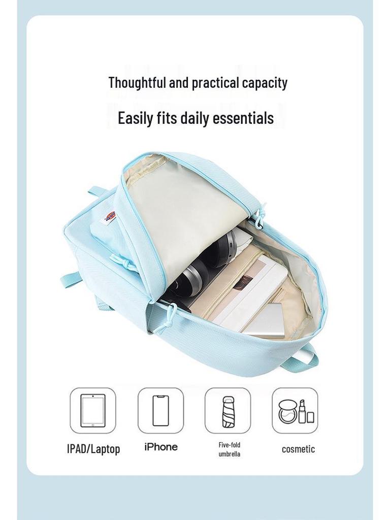 Black & White Colorblock Backpack: Cartoon Anime Design, Unisex Student Schoolbag, Outdoor Travel & Laptop Bag