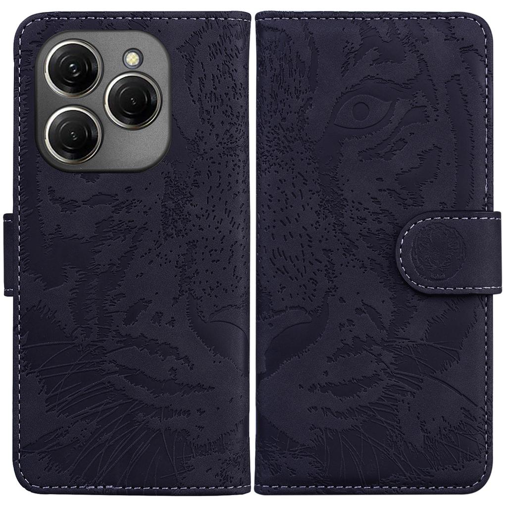 For TECNO Spark 20 Pro Wallet Phone Case Tiger Pattern PU Leather Flip Cover