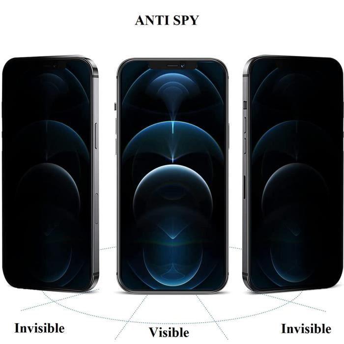 Film de protection - PHONILLICO - iPhone 13 MINI - Verre trempé - Pack de 2 - Anti espion