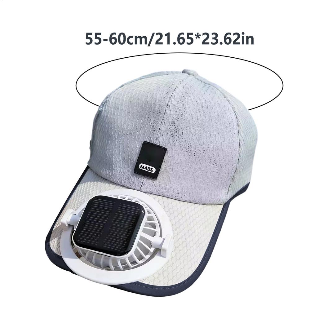 Summer Adjustable Solar Hat With Solar Fan Outdoor Sunhats Sunscreen Sunshade Hats Sun Block Baseball Hat UV Block Sunhat