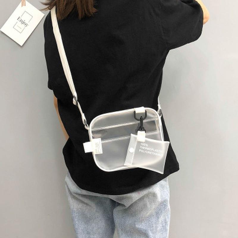Women's Shoulder Bag PVC Transparent Messenger Crossbody with Adjustable Strap