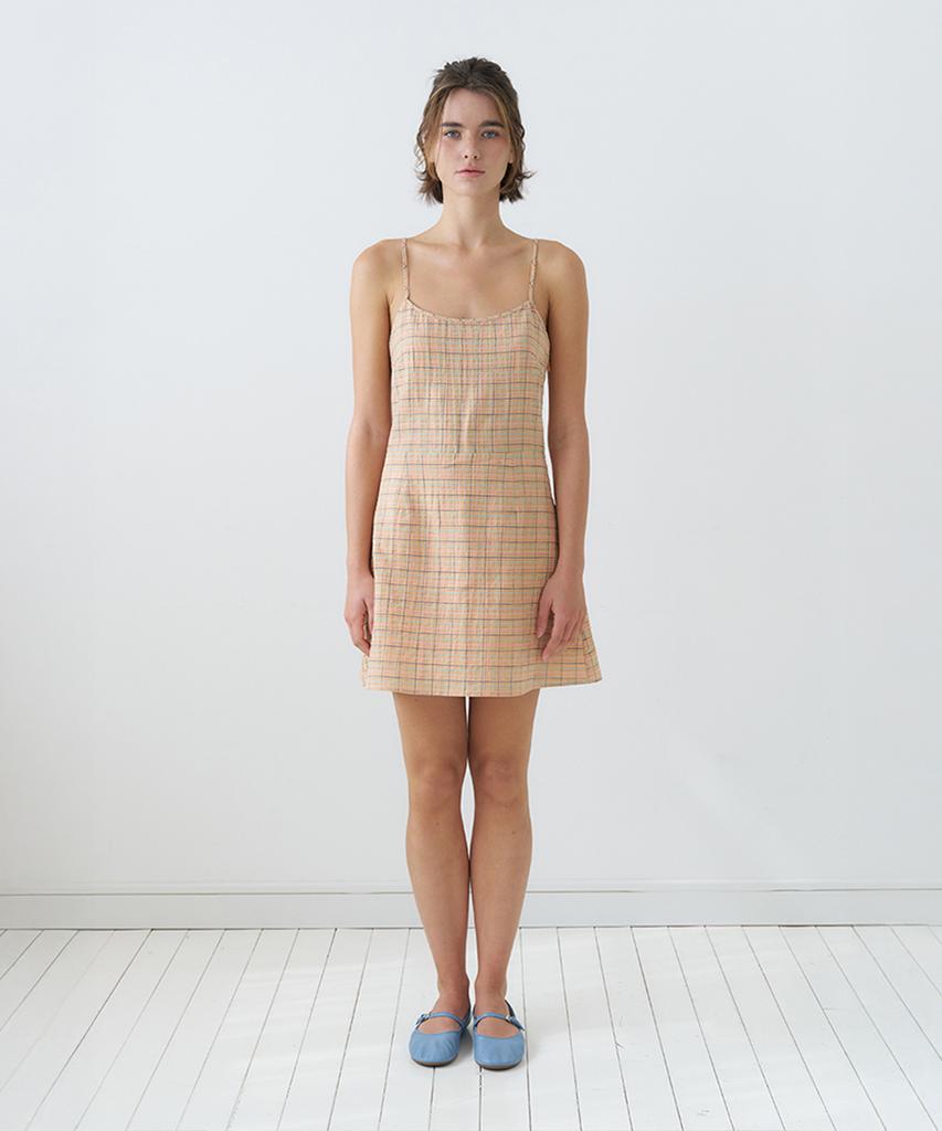 VEM.VER Check Strap Sleeveless Dress_Apricot