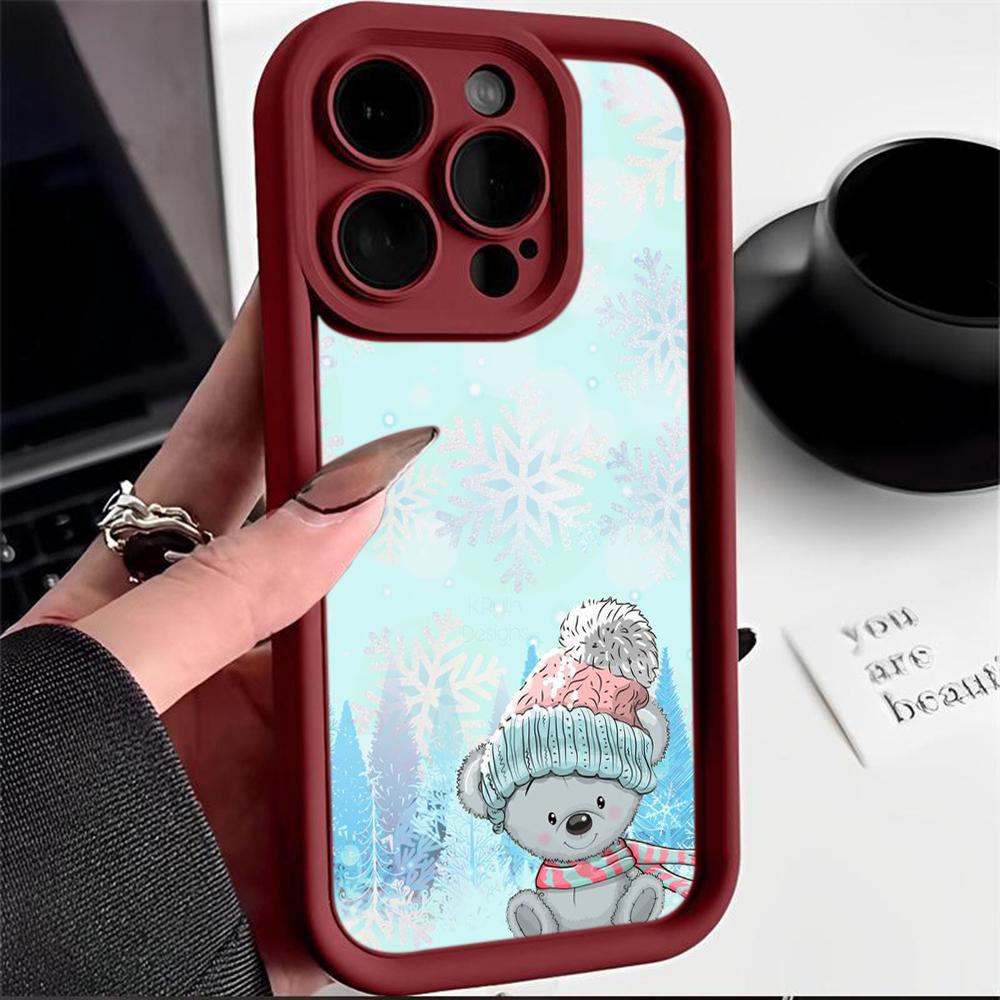 N116 Merry Christmas Happy New Year art Soft Angel Eyes Phone Cases for Samsung S23 S24 Ultra S21 FE A54 A34 A13 A14 A06 A24 Realme12 Shockproof Cover