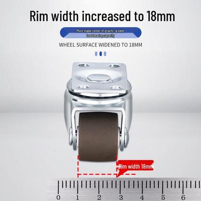 0.8-Inch Silent Rubber Universal Casters Wheels - Small Load-Bearing Directional Steerable Collection