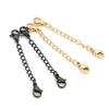 Louleur 5Pcs Stainless Steel Extension Chains With Lobster Clasp Necklace Extender Chain Extended Tail Chains For Diy Bracelet