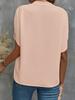 2024 Summer Fashion Women's V-neck Loose Solid Color Casual Top