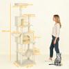 Cat Scratching Tree, Platform, Bed, Caves, Sisal Posts, 60 X 48 X 202 Cm, Beige