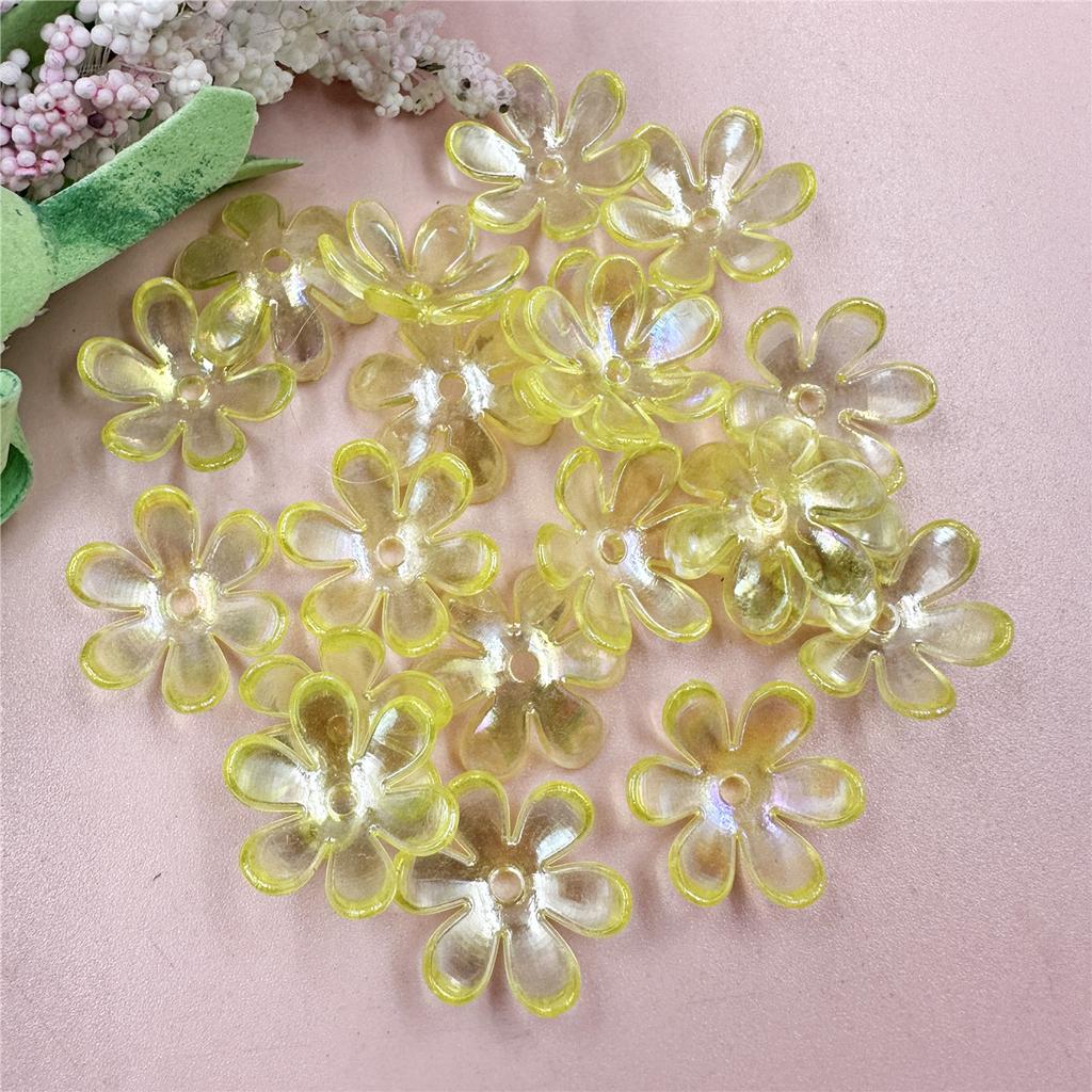 20pcs DIY Accessories Hair Jewelry Making 6 Petals Flower Loose Beads Handmade Materials Fashion Receptacle