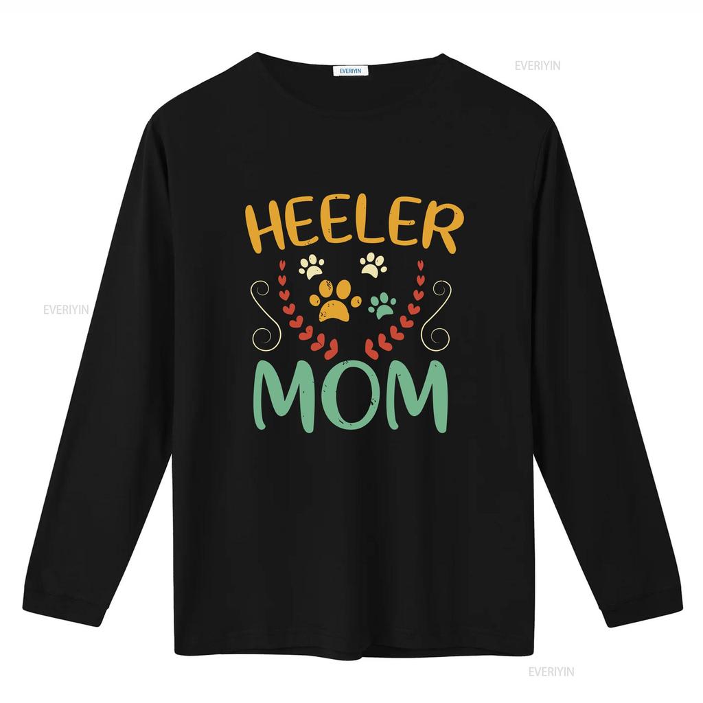 Retro Stil Heeler Mamma T-shirt Australisk Boskapshund Mamma Söt Vintage Tassar vintage Tvättad Lätt man streetwear