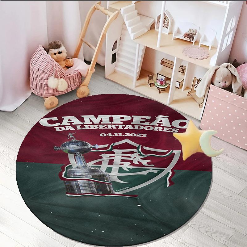 1PC round rug Flumi-nense Football Club Printed Round Area Rug ,Rug For Home Office, Round Chair Rug, Decorative Carpet Fan gifts Christmas gift