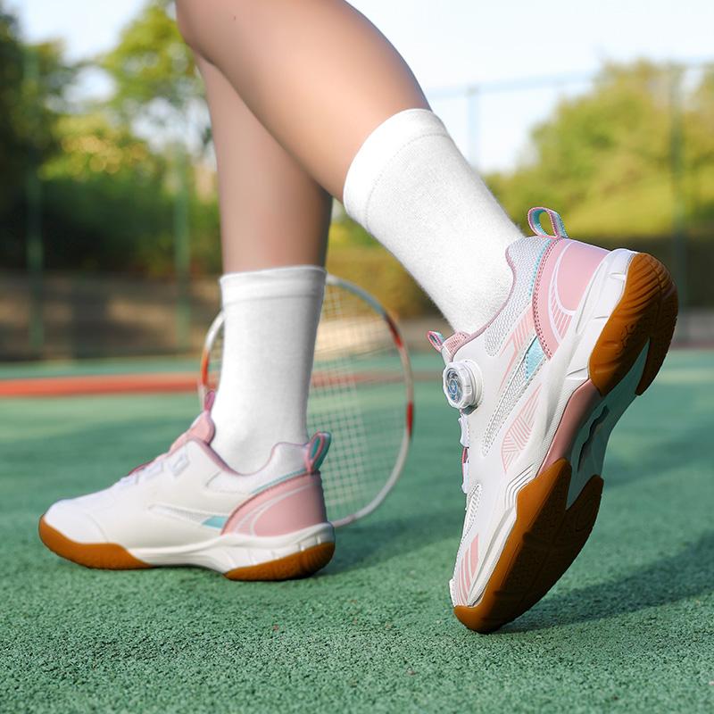 Professional Button Children's Badminton Table Tennis Shoes for Boys Girls Autumn Breathable Anti-Slip EVA Midsole Rubber
