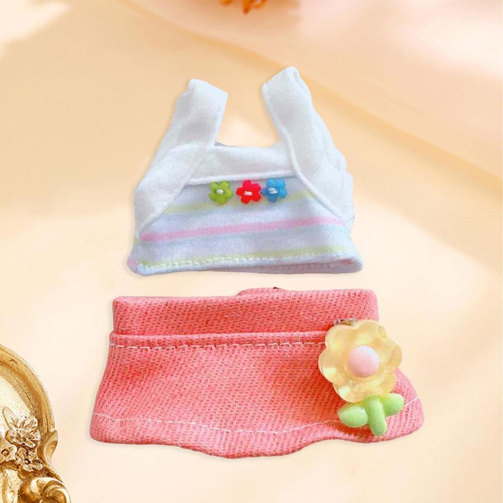 Plush Doll Clothes, Skirt And Tank Top, Cute Decoration, Handmade Toy, Doll Clothing Accessories, for Gift, Birthday, Cosplay