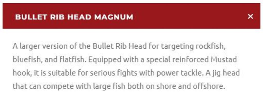 Xesta Jigkopf Bullet Rib Magnum 250 Gramm Größe 10/0 (2011)