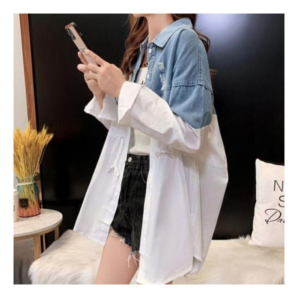 Navava Loose Fit Denim Long Sleeve Shirt Nb1888