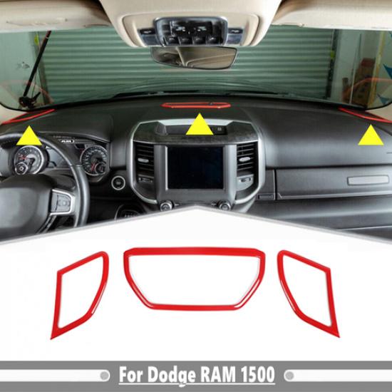 For Dodge Ram 1500 -2025 ABS Red A-Pillar Horn Dashboard Speaker Cover Trim