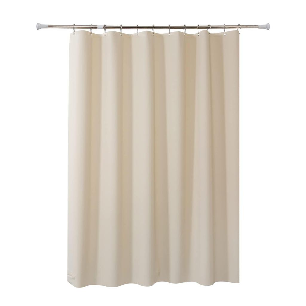 Waterproof PEVA Shower Curtain with Hooks, Solid Color, Thickened & Punch-Free for Bathroom