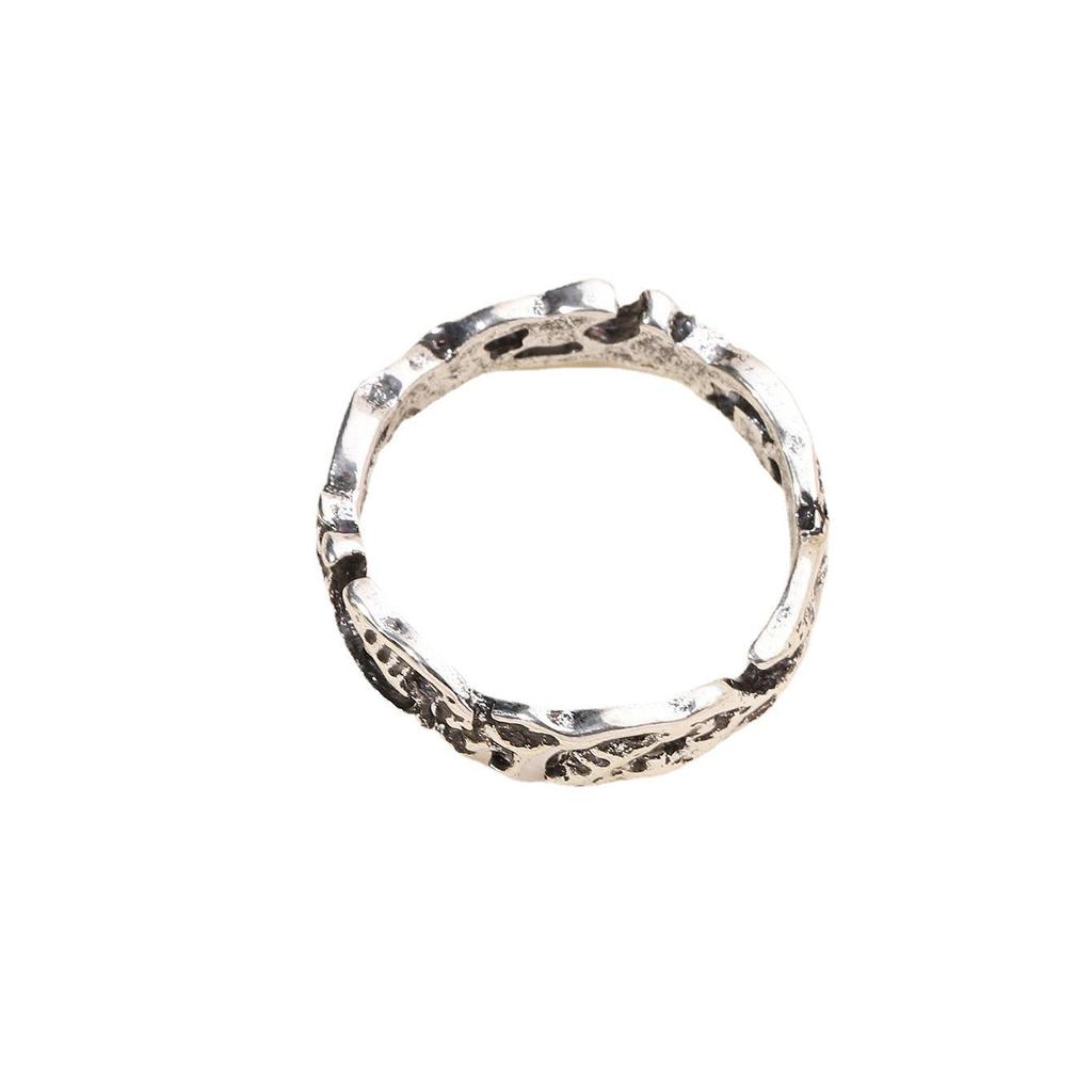 Vintage Flower Leaf 925 Silver-Plated Ring - European & American Style Engagement Jewelry