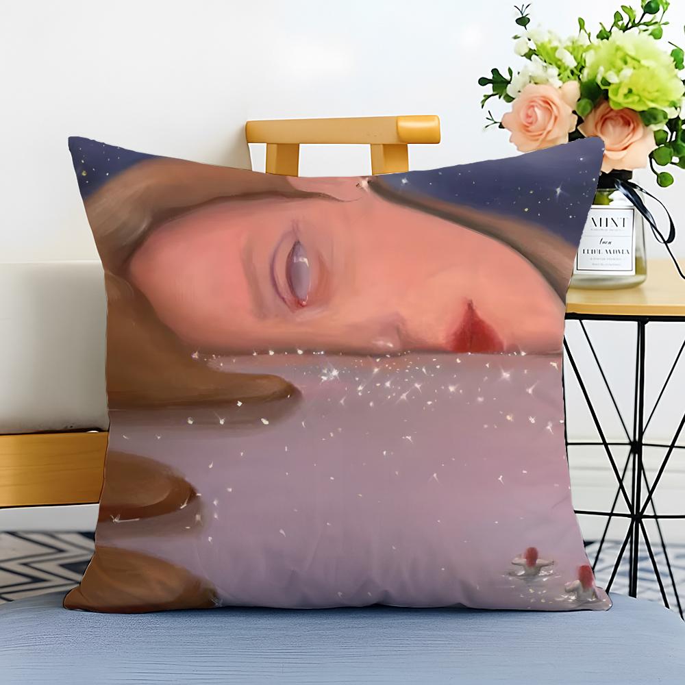 Works by Polish Artist Monika Marchewka Cushion Cover Washable Linen Comfort Soft  for Sofa Bed Cozy Home Room Decor