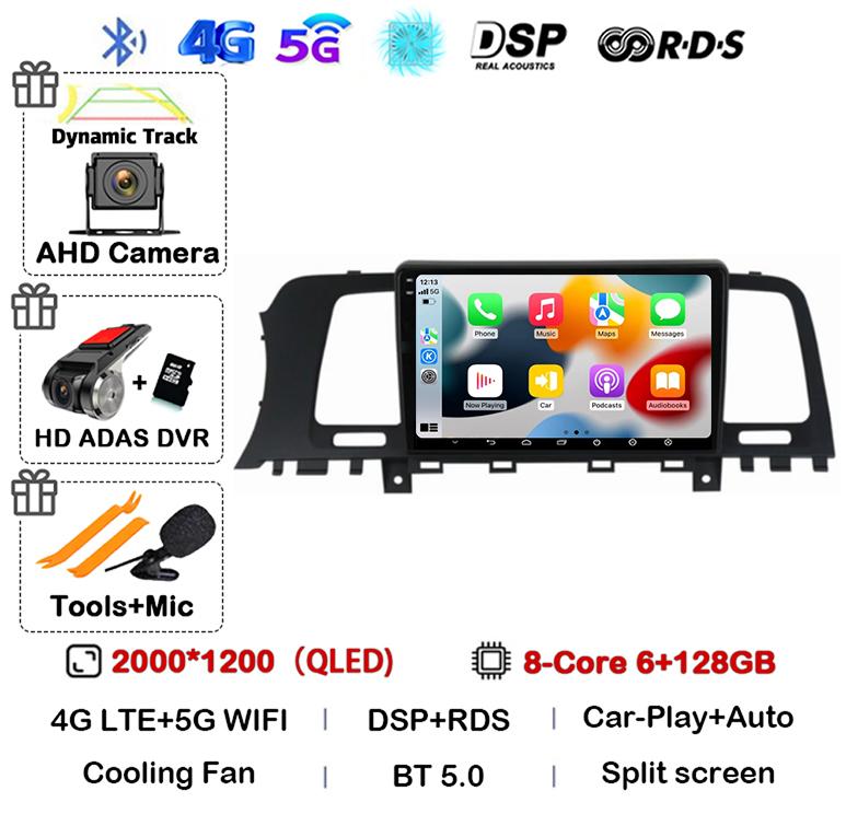 Android 14 CarPlay Auto Car Radio For Nissan Murano Z51 2008-2016 360 Stereo Multimedia Video Player 4G WIFI Navigation GPS BT