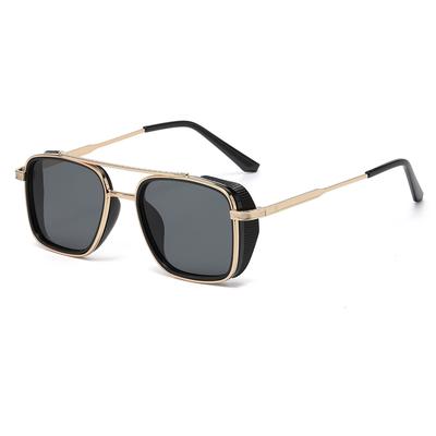 Vintage Square Frame Sunglasses for Men Women UV400 Driving Travel Sun Glasses Fashionable Brand Designer Steampunk Shades