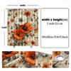 1 Stück Lebendiger Oranger Mohn Duschvorhang - Schmetterlinge & Weiße Blumen, Realistisches Florales Design, Elegante Badezimmerdekoration