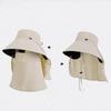 Spring Summer Sun Hat Women's Outdoor Cycling Shawl Neck Protection Sunscreen Removable Mask Large Brim Fisherman Hat