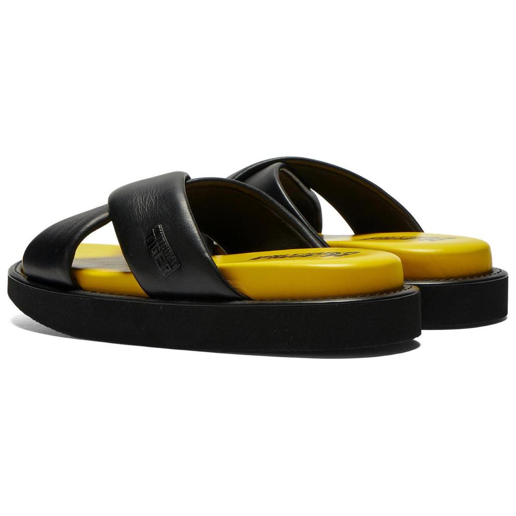 New Onitsuka Tiger Slide Slippers Unisex Black Yellow 1183C225-002