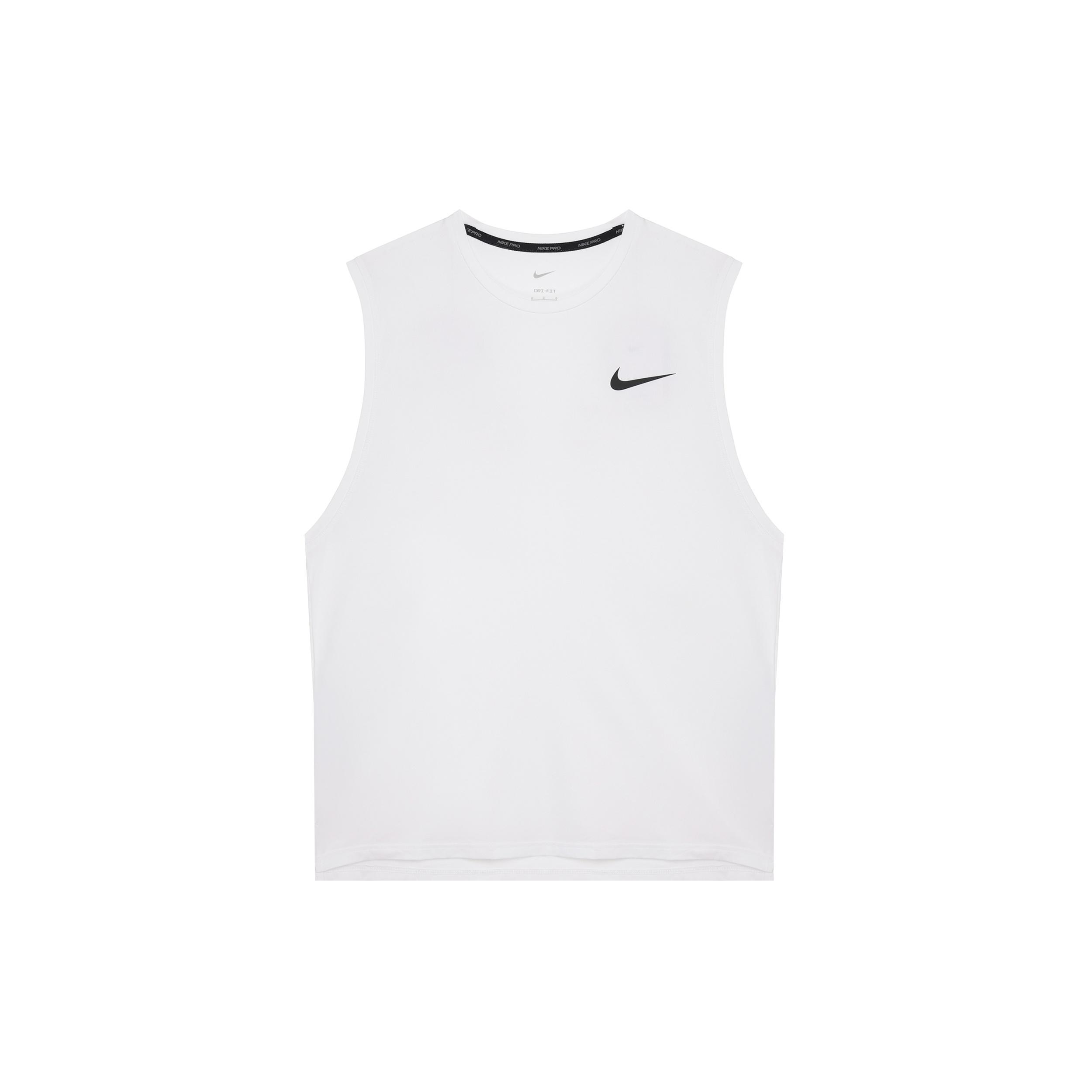Men s Nike Solid Color Logo Quick Dry Breathable Sports Training Vest White CZ1185-100 XXL
