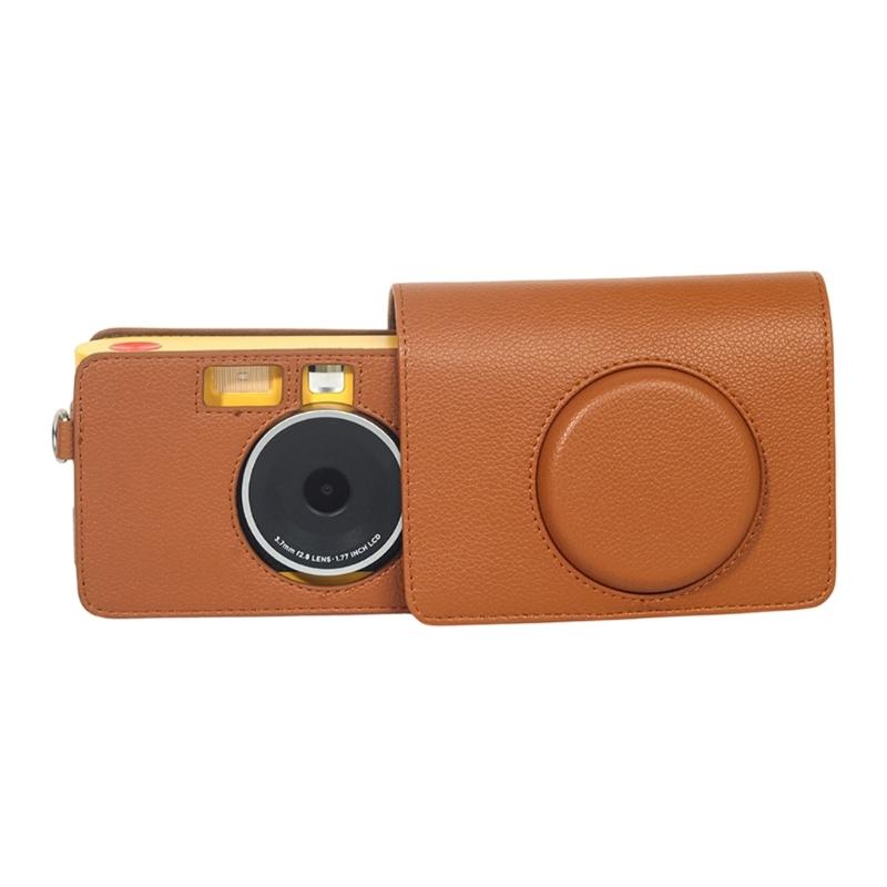 PU Leather Case Camera Bag with Shoulder for MS200 Solid Color Carrying Case Portable