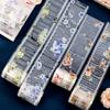 6 Styles, Each 200cm, PET Tape. English Transparent Lace Flower Tape DIY Handmade Collage Decorative Material Tape Stickers