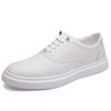 Fashion Men's Leather Casual Sneakers Breathable Walking Shoes Fashion Male Flats Lace-Up Skate Shoes Men 2025 New Men's Vulcanize Shoes