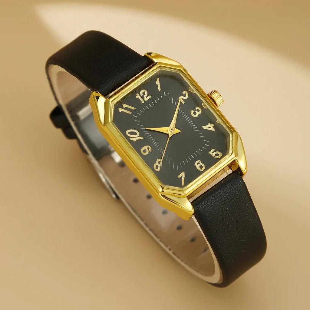 1/5/6PCS Luxury Square Women's Watches Fashion Ladies Quartz Wristwatch Jewelry Set Classic Simple Femme Relógios Masculino